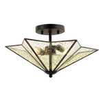Safavieh Haruna Flush Mount , FLU4071 - Black/ Clear Mercury Glass