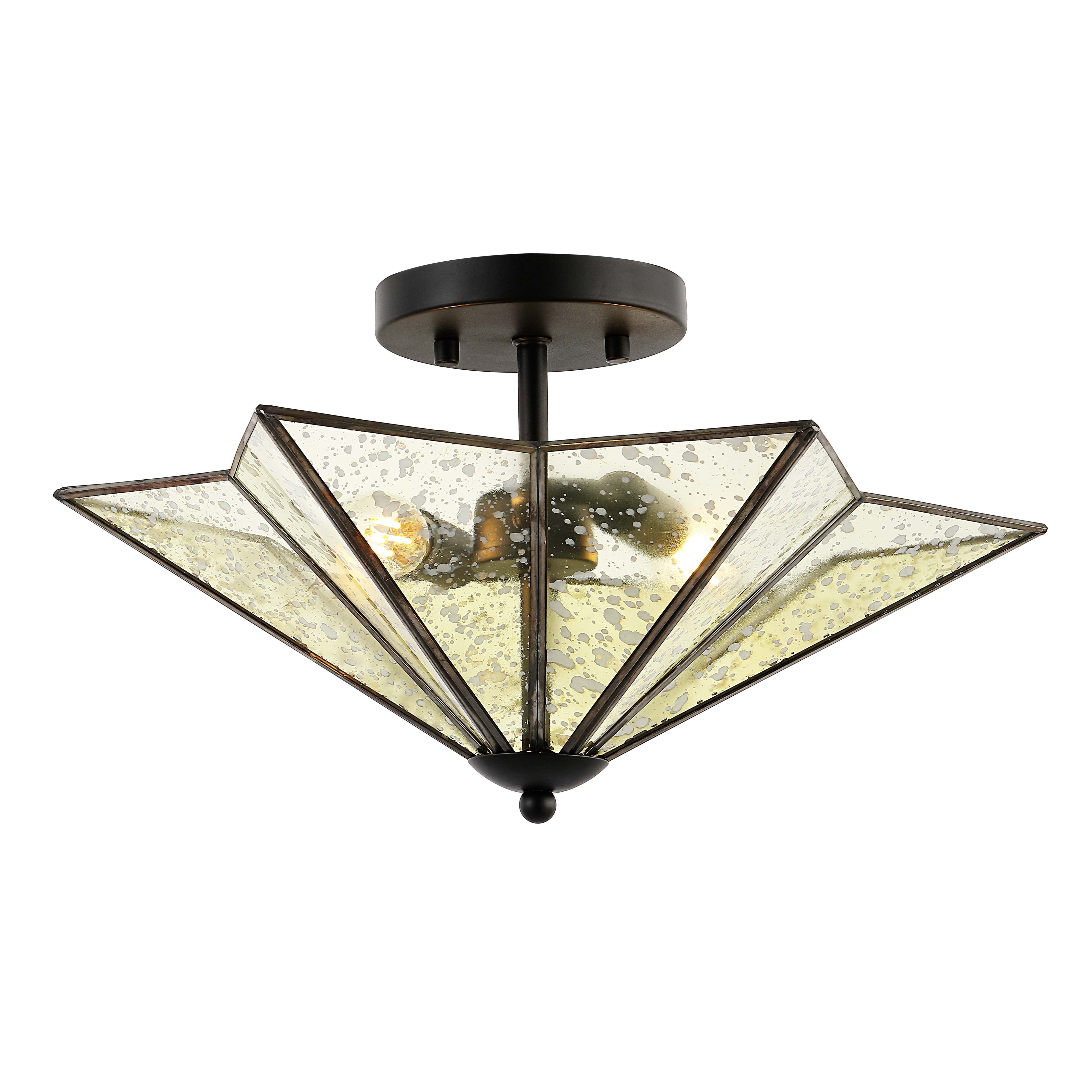 Safavieh Haruna Flush Mount , FLU4071 - Black/ Clear Mercury Glass