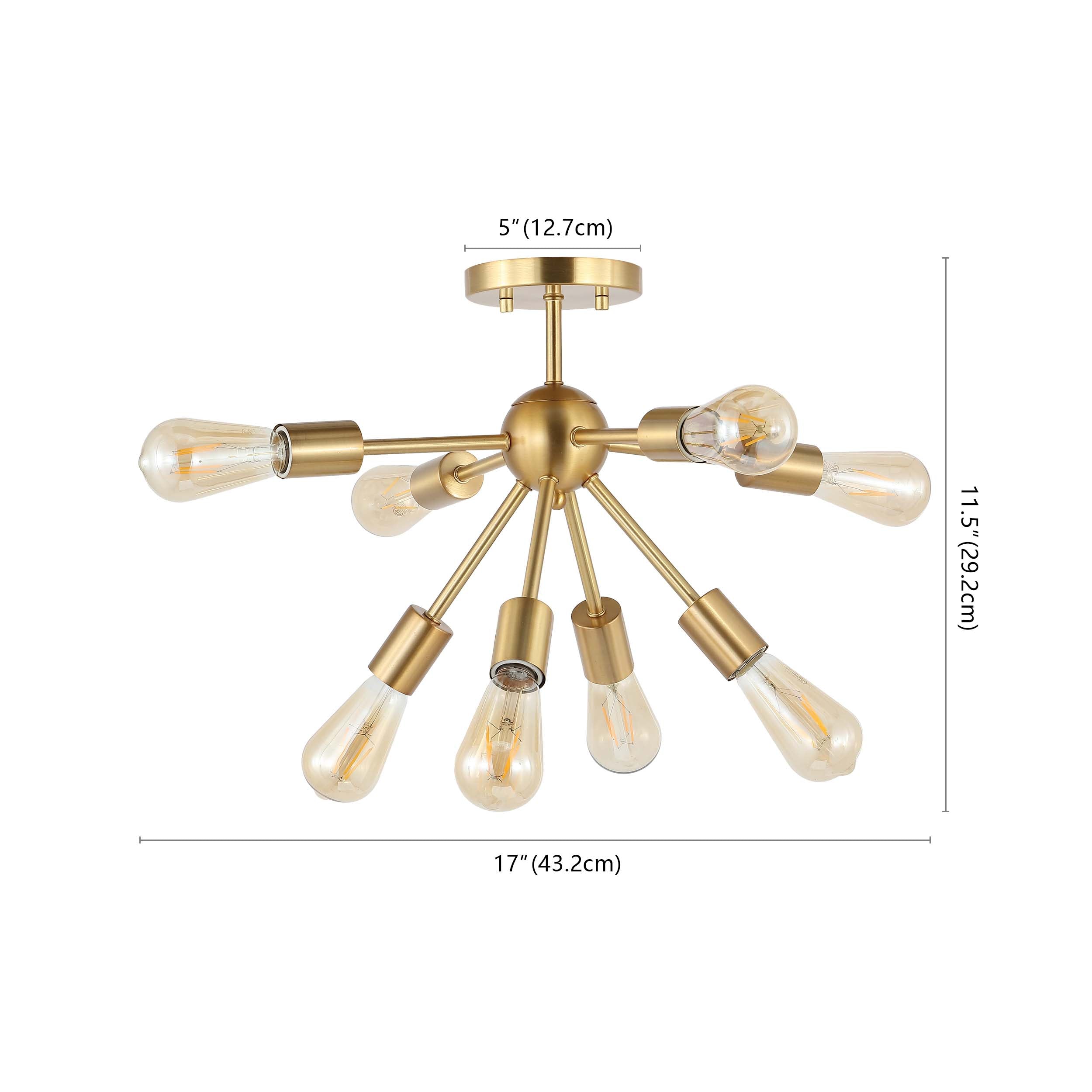 Safavieh Gannet Flush Mount , FLU4073 - Brass Gold