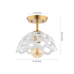 Safavieh Eldrid Flush Mount , FLU4076 - Brass Gold/White Shade