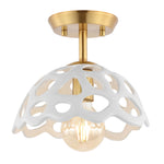 Safavieh Eldrid Flush Mount , FLU4076 - Brass Gold/White Shade
