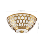Safavieh Carlina Flush Mount , FLU4083 - Brass Gold/White Glass