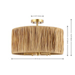 Safavieh Selah 5 Light Flush Mount , FLU4104 - Natural / Gold