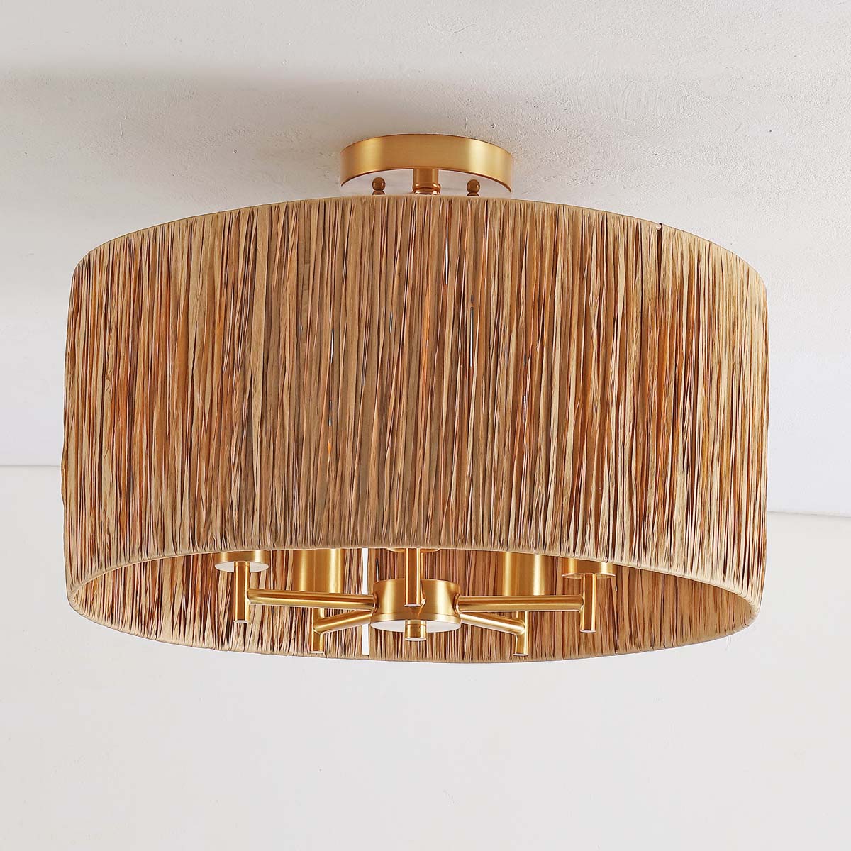 Safavieh Selah 5 Light Flush Mount , FLU4104 - Natural / Gold