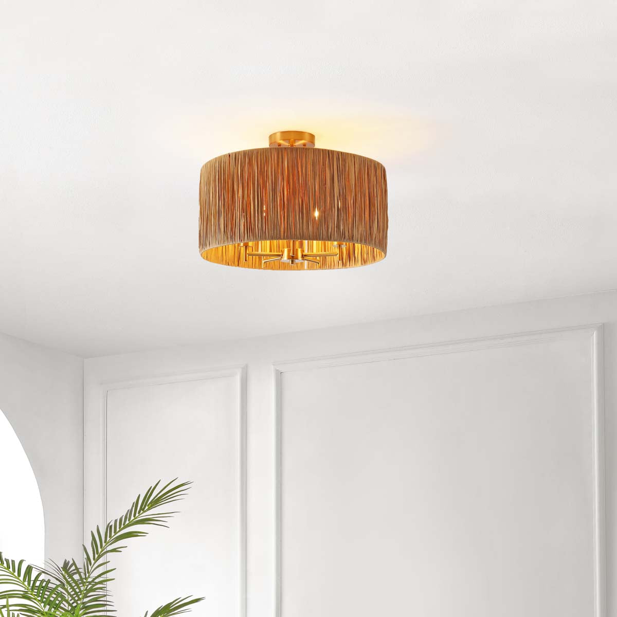 Safavieh Selah 5 Light Flush Mount , FLU4104 - Natural / Gold