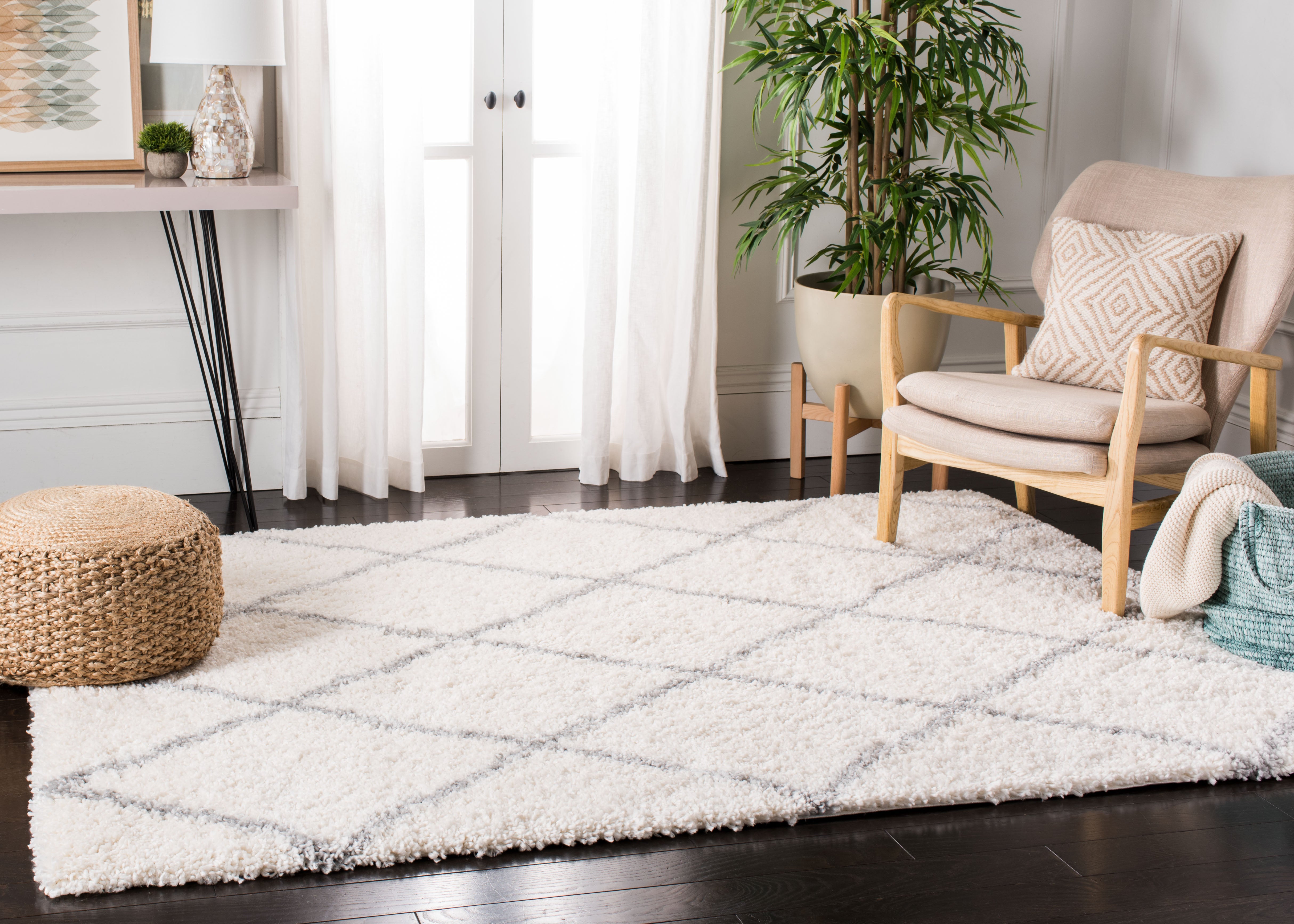 Safavieh Fontana Shag 815 Rug, FNT815 - Cream / Grey