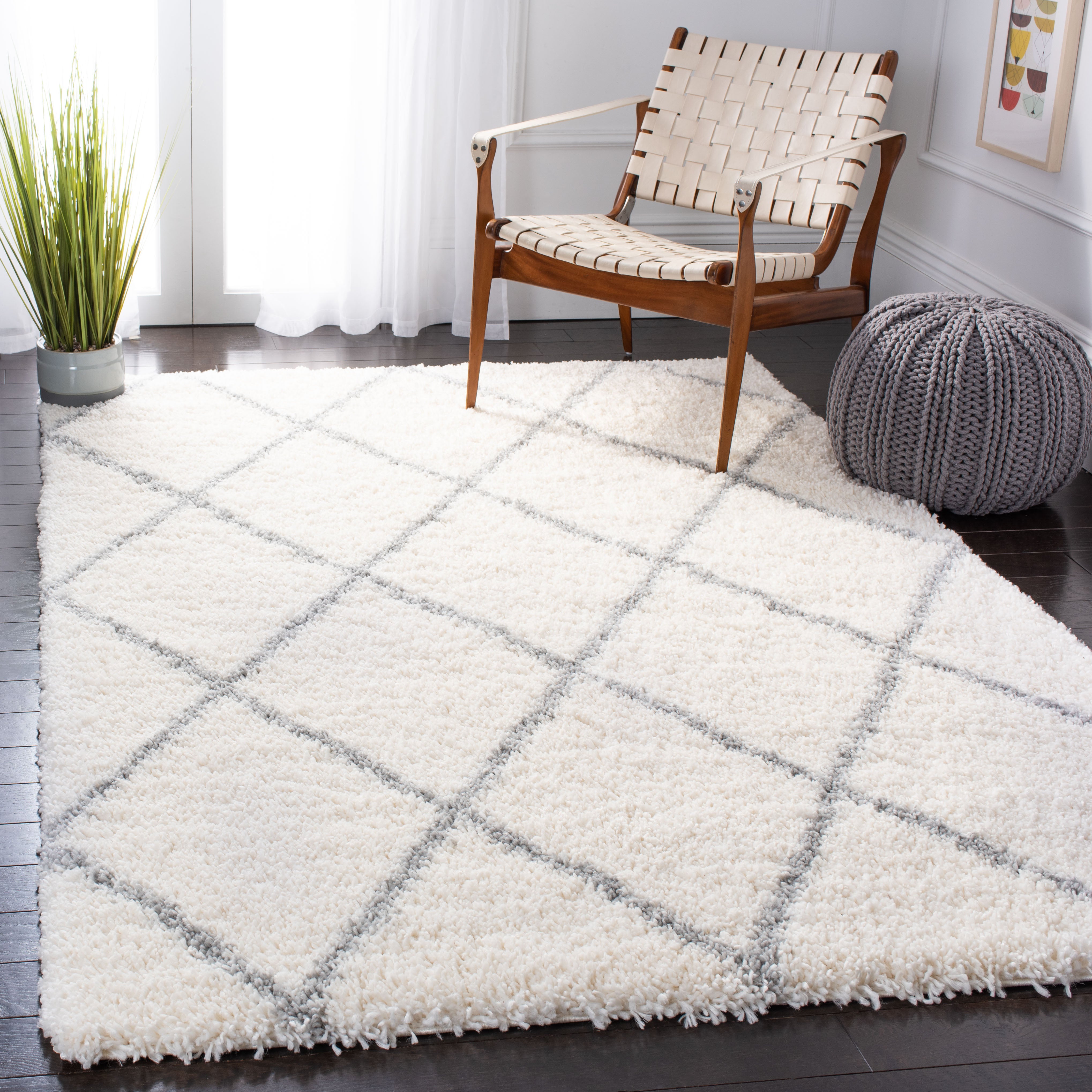 Safavieh Fontana Shag 815 Rug, FNT815 - Cream / Grey