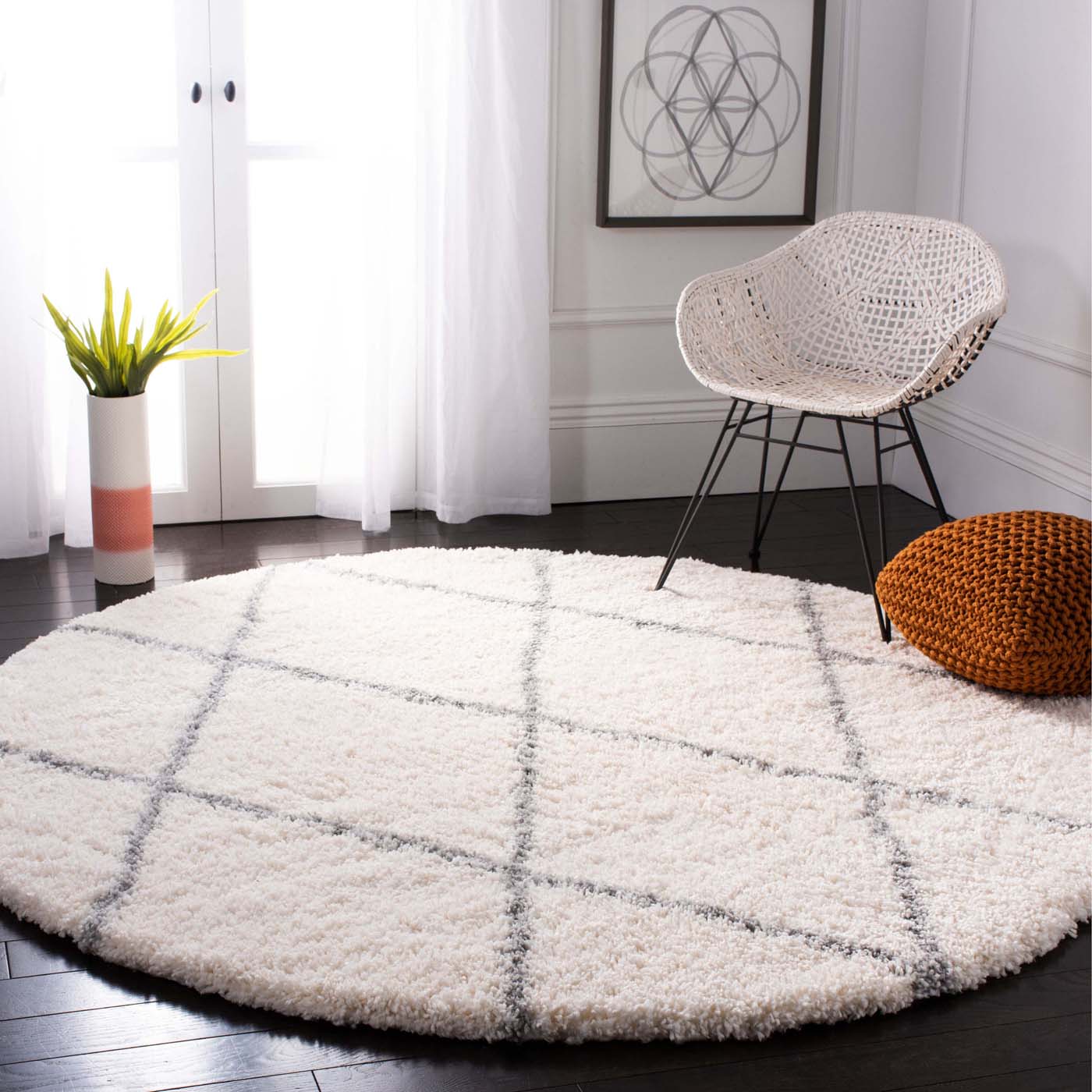 Safavieh Fontana Shag 815 Rug, FNT815 - Cream / Grey