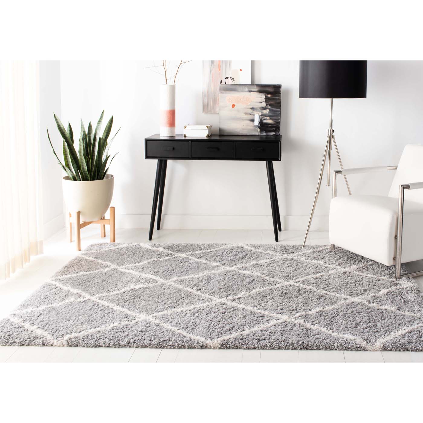 Safavieh Fontana Shag 815 Rug, FNT815 - Grey / Cream