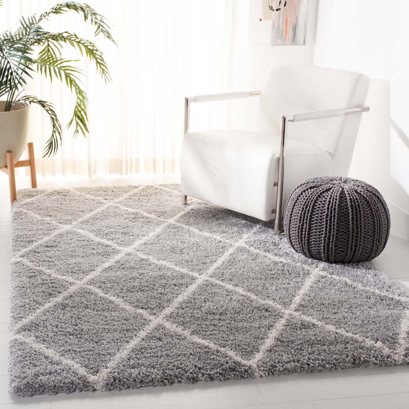 Safavieh Fontana Shag 815 Rug, FNT815 - Grey / Cream