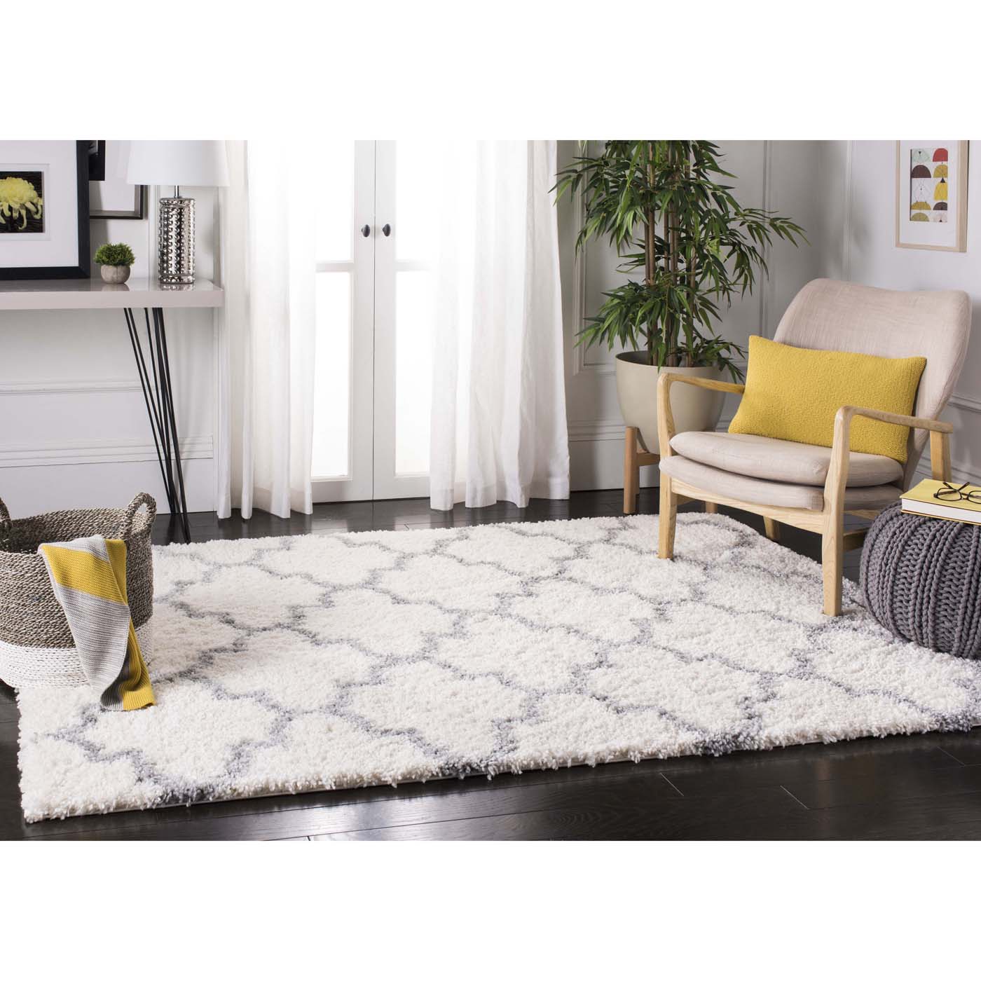 Safavieh Fontana Shag 818 Rug, FNT818 - Cream / Grey