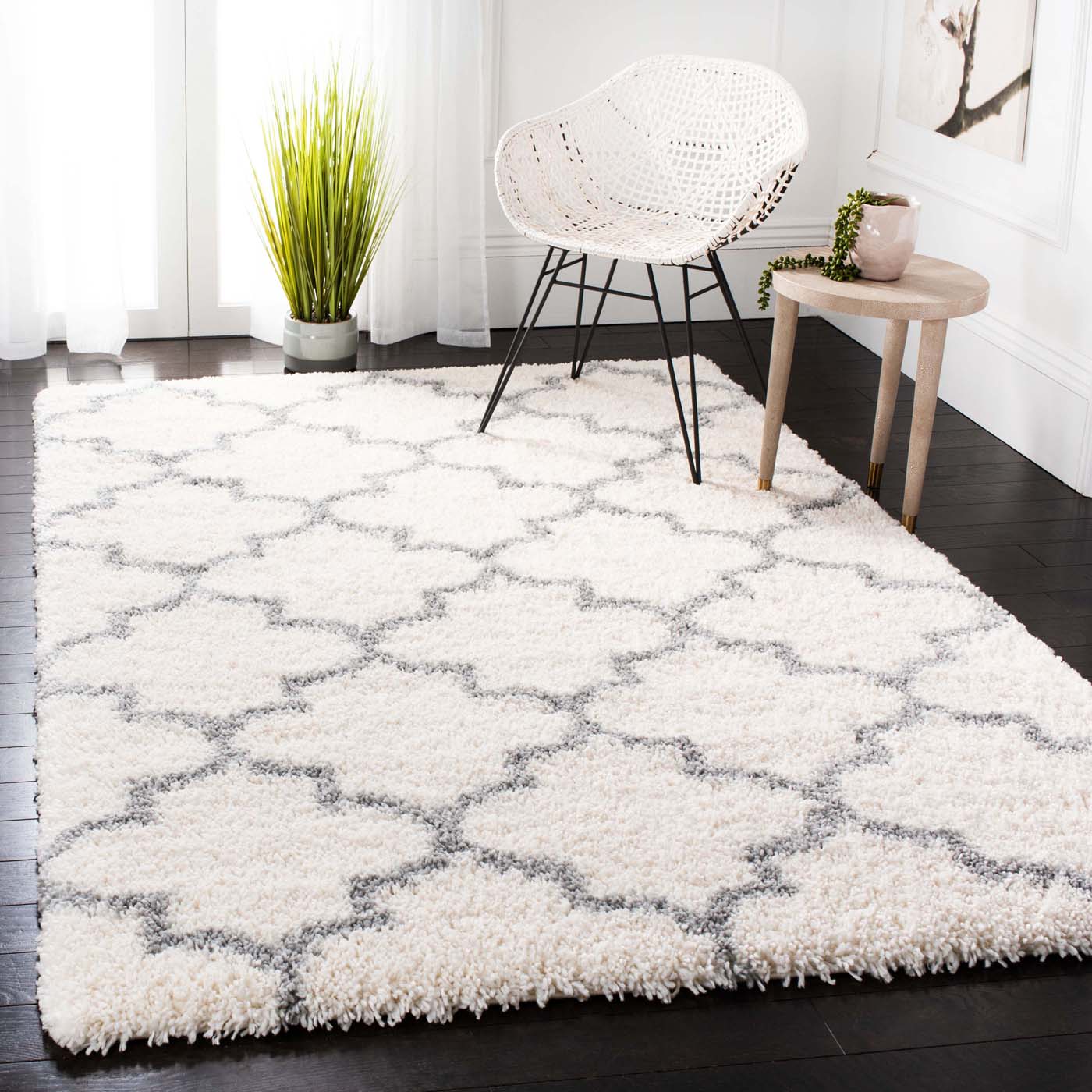 Safavieh Fontana Shag 818 Rug, FNT818 - Cream / Grey