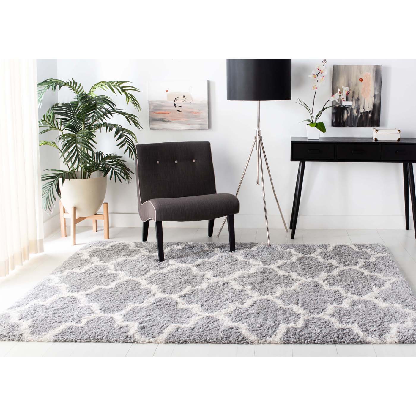 Safavieh Fontana Shag 818 Rug, FNT818 - Grey / Cream