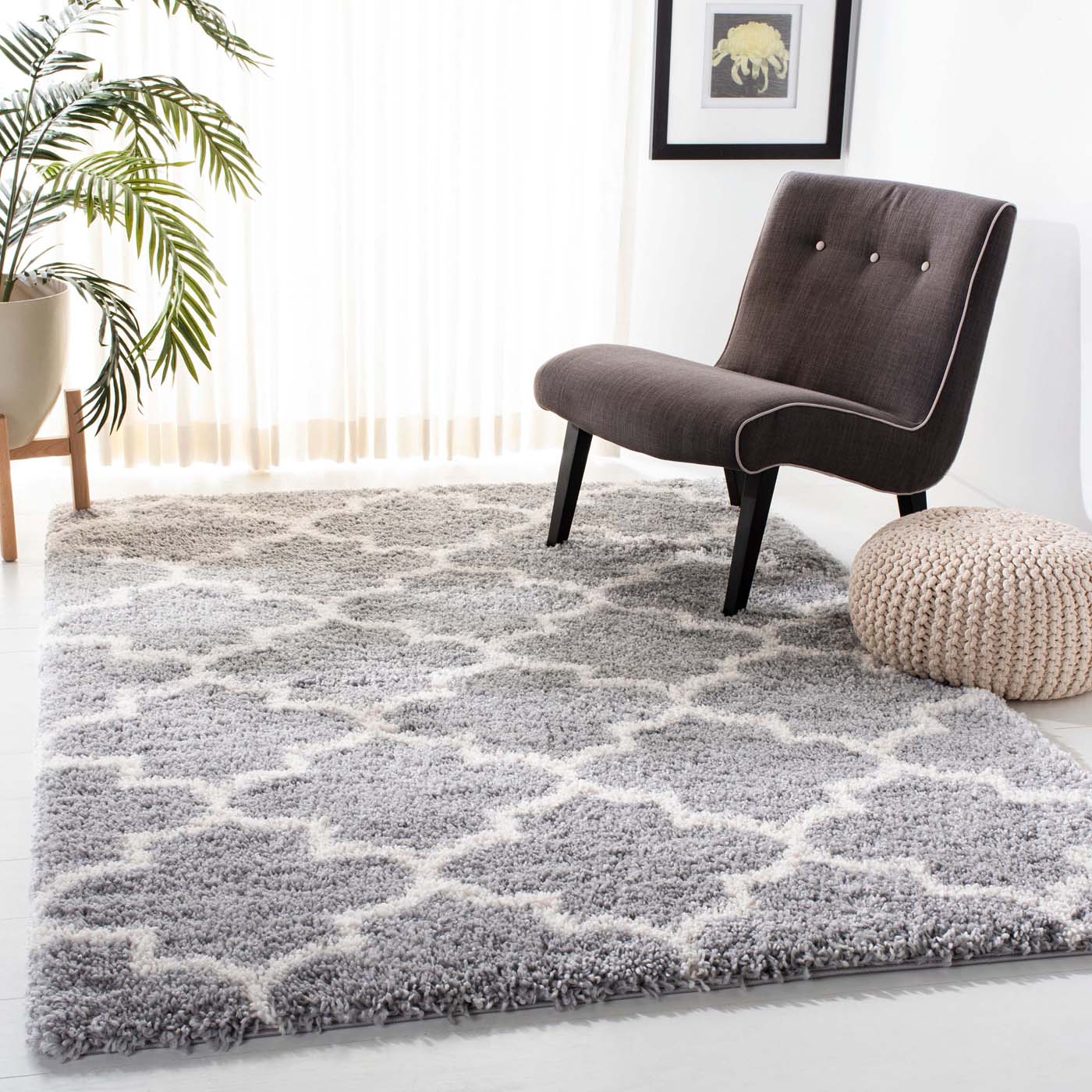 Safavieh Fontana Shag 818 Rug, FNT818 - Grey / Cream