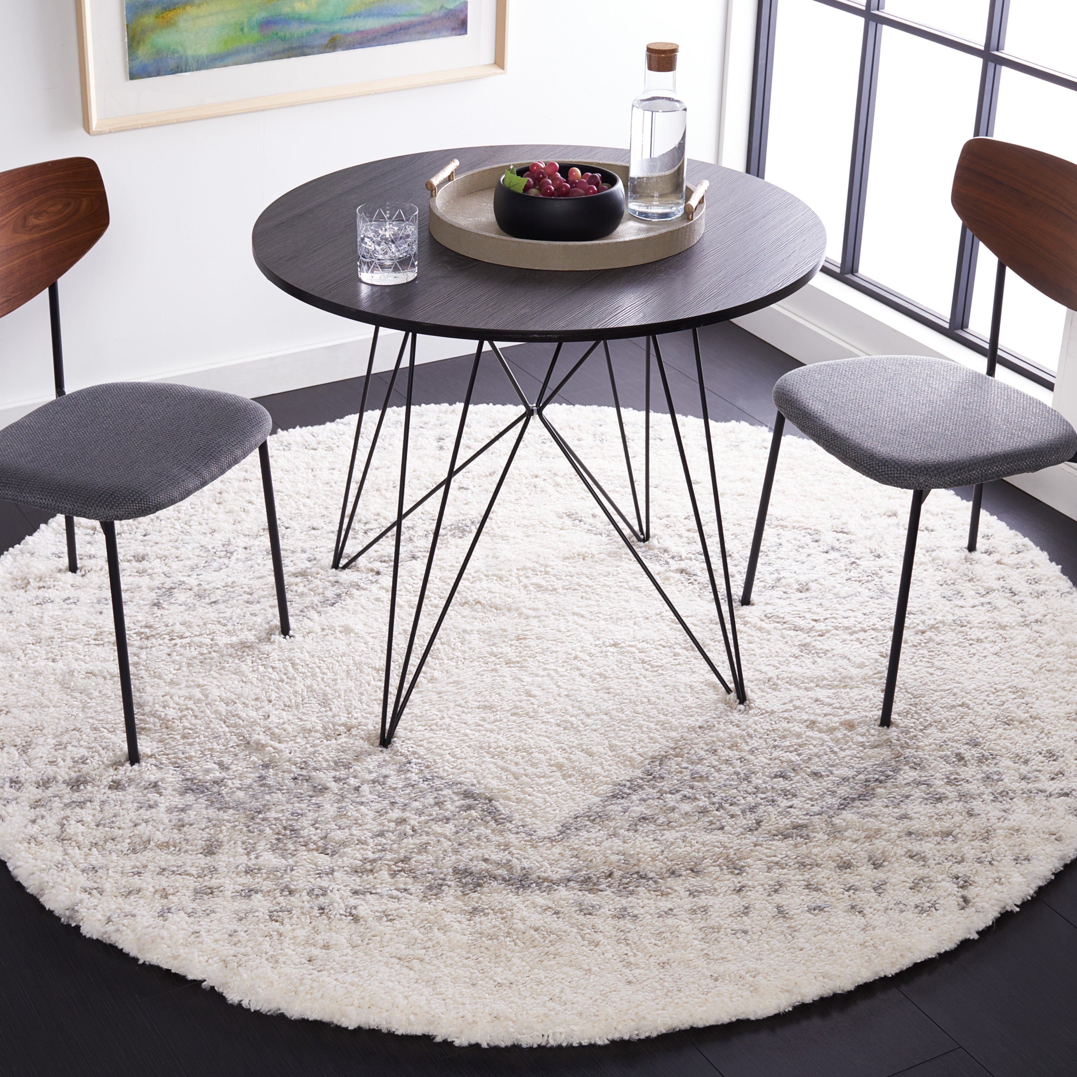 Safavieh Fontana Shag 827 Rug, FNT827 - Ivory / Grey