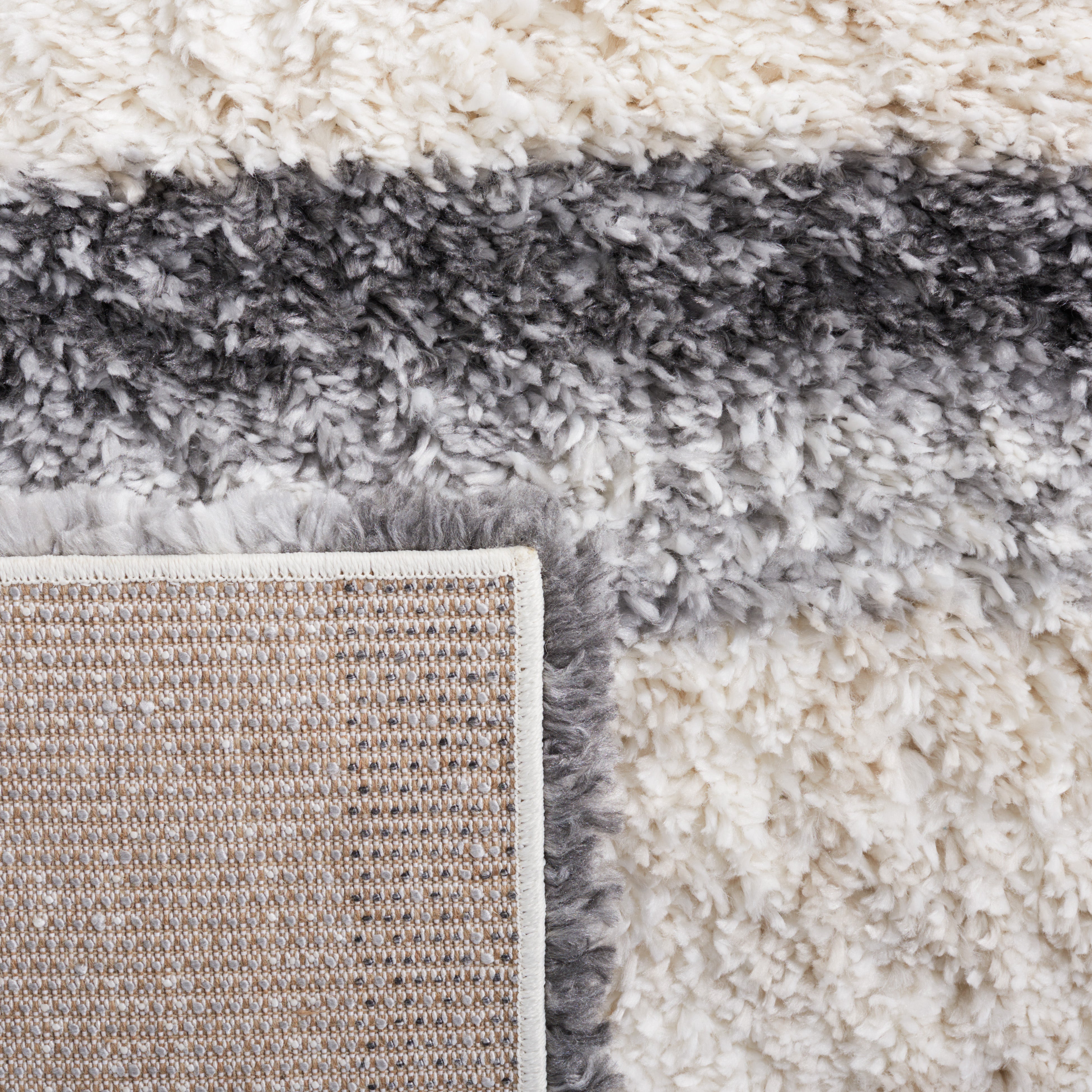 Safavieh Fontana Shag 835 Rug, FNT835 - Ivory / Grey