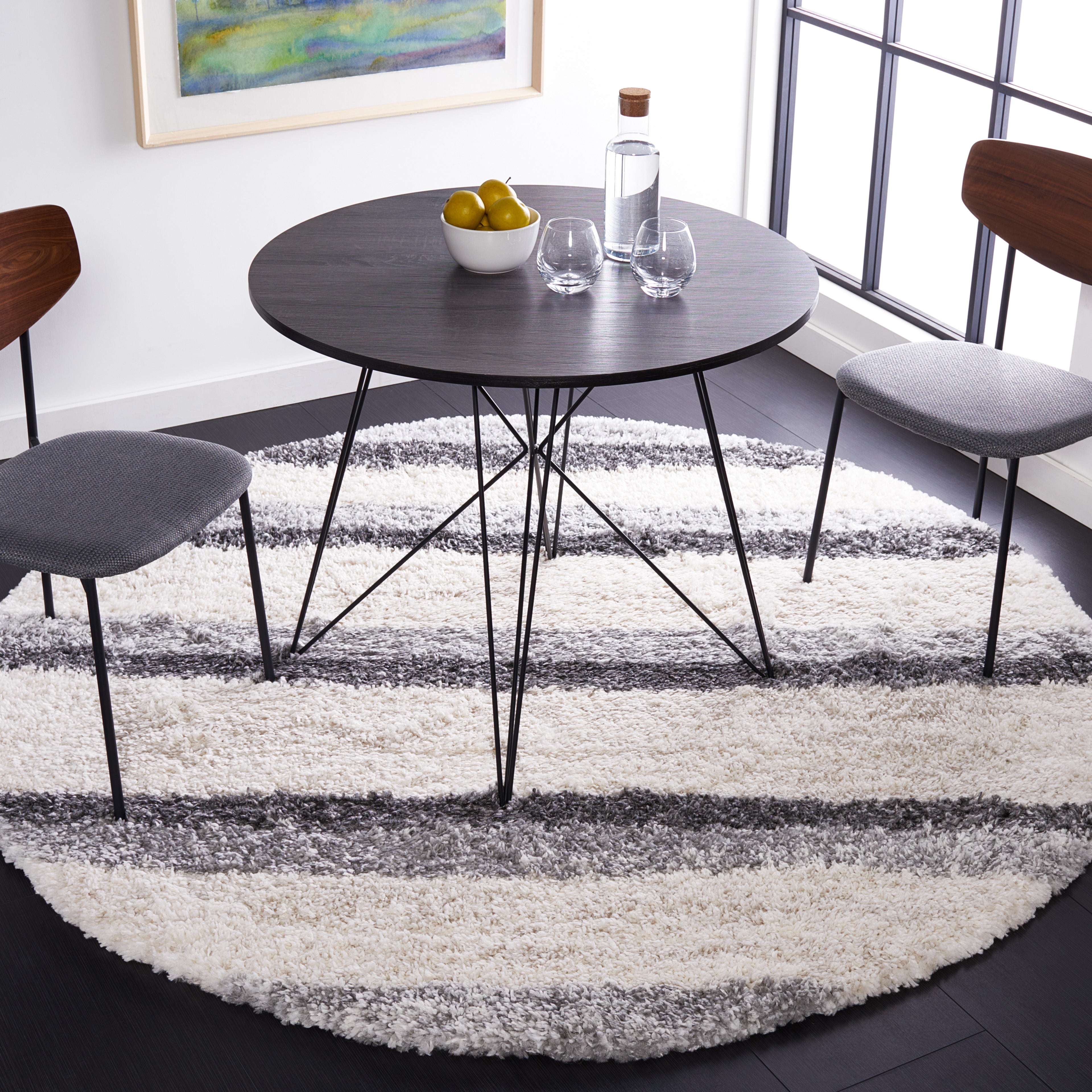 Safavieh Fontana Shag 835 Rug, FNT835 - Ivory / Grey