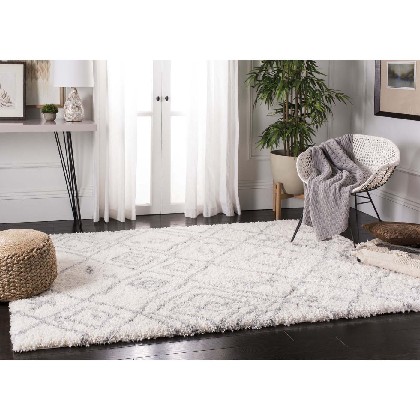 Safavieh Fontana Shag 836 Rug, FNT836 - Cream / Grey