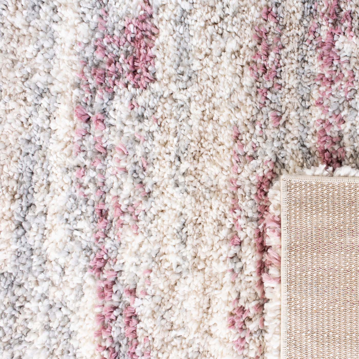 Safavieh Fontana Shag 842 Rug, FNT842 - Ivory / Pink