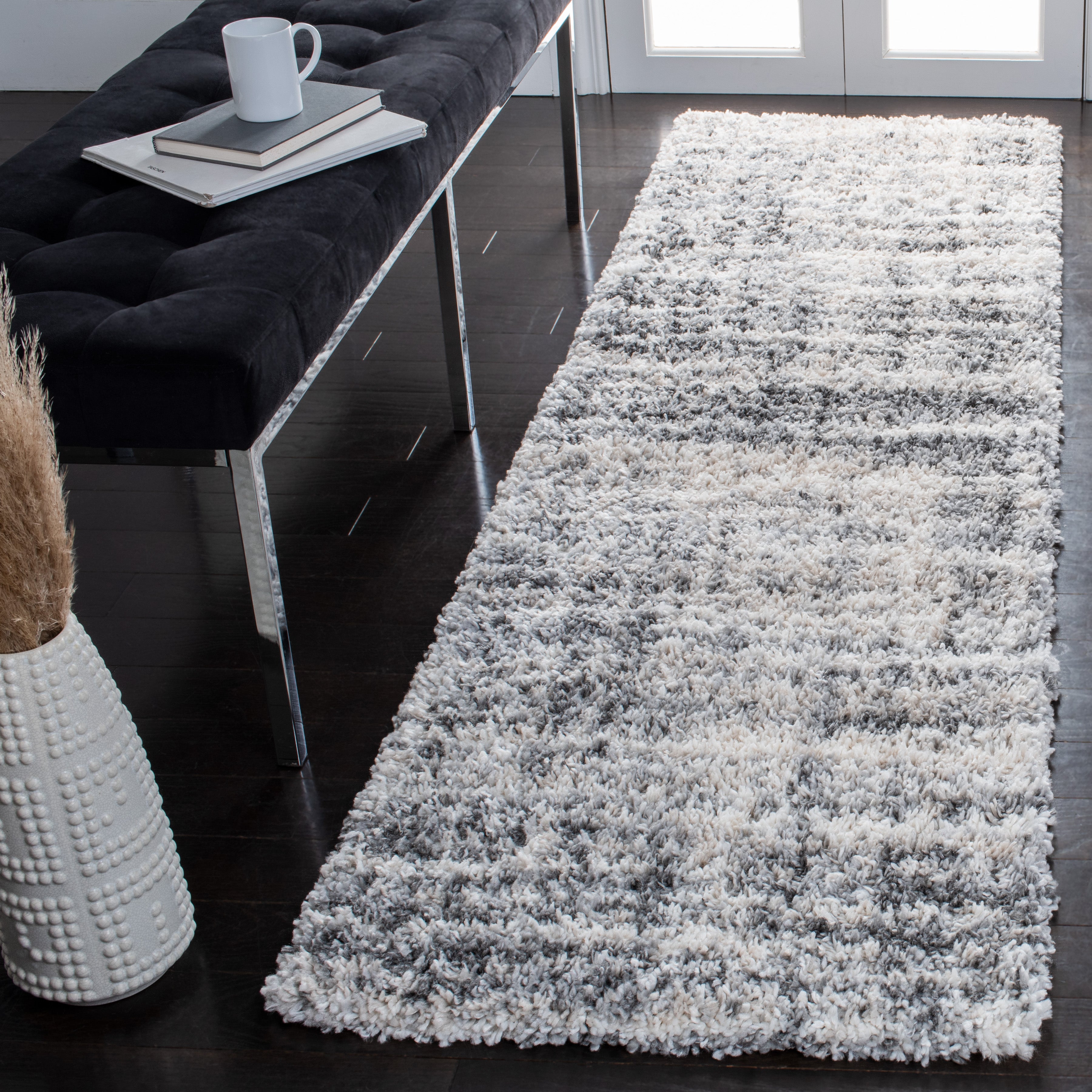 Safavieh Fontana Shag 856 Rug, FNT856 - Grey / Ivory