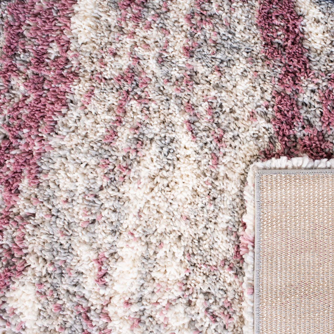 Safavieh Fontana Shag 875 Rug, FNT875 - Pink / Grey