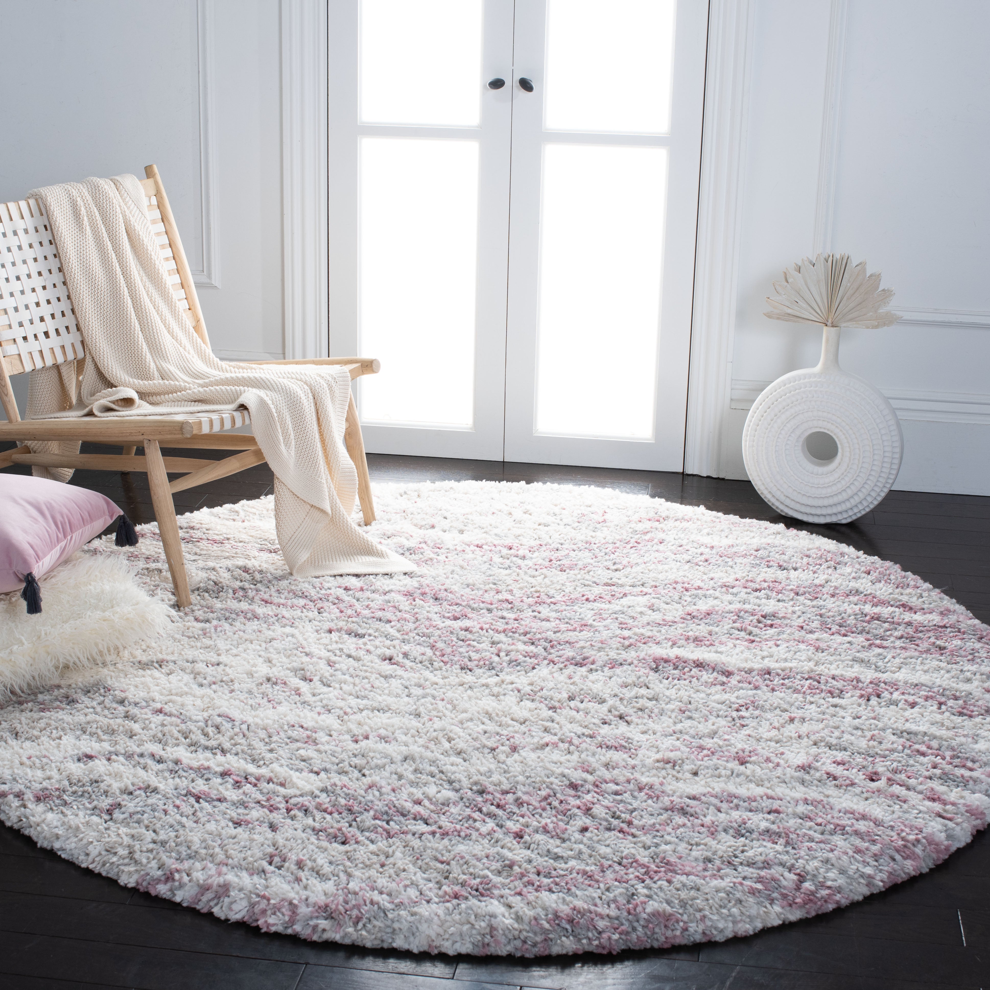 Safavieh Fontana Shag 875 Rug, FNT875 - Pink / Grey
