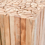 Safavieh Richmond Rustic Wood Block Round Square End Table , FOX1001 - Medium Oak