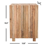 Safavieh Richmond Rustic Wood Block Round Square End Table , FOX1001 - Medium Oak