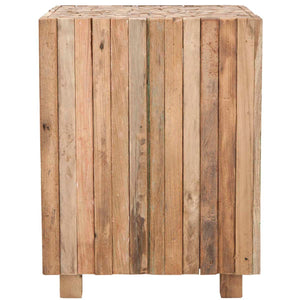 Safavieh Richmond Rustic Wood Block Round Square End Table , FOX1001