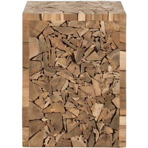 Safavieh Fdark Greyes Teak Square Stool , FOX1007
