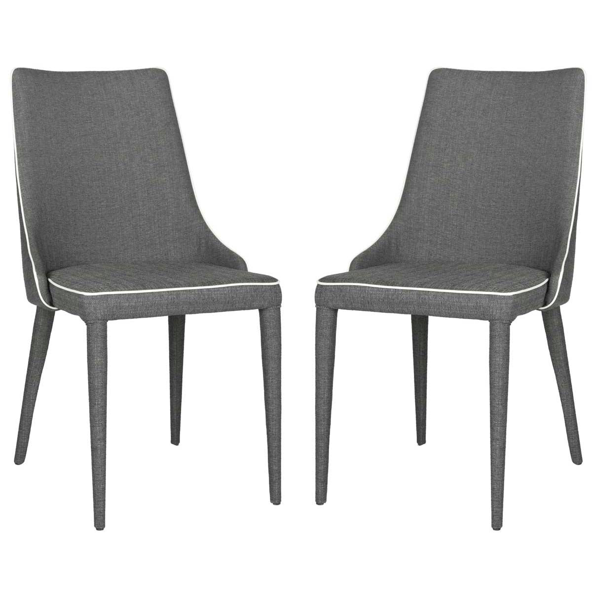 safavieh summerset 19 h side chair, fox2014 - Grey / White Linen