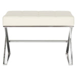 Safavieh Micha Ottoman , FOX2022 - Cream/Chrome