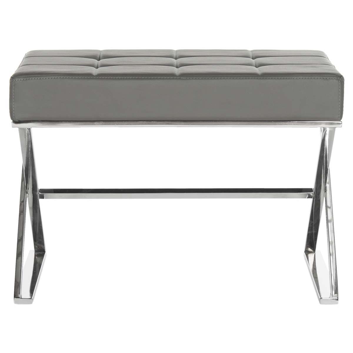 Safavieh Micha Ottoman , FOX2022 - Grey/Chrome