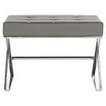 Safavieh Micha Ottoman , FOX2022 - Grey/Chrome