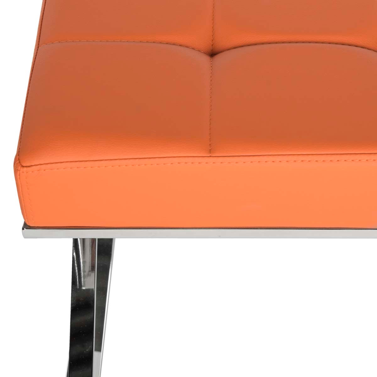 Safavieh Micha Ottoman , FOX2022 - Orange/Chrome