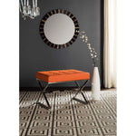 Safavieh Micha Ottoman , FOX2022 - Orange/Chrome