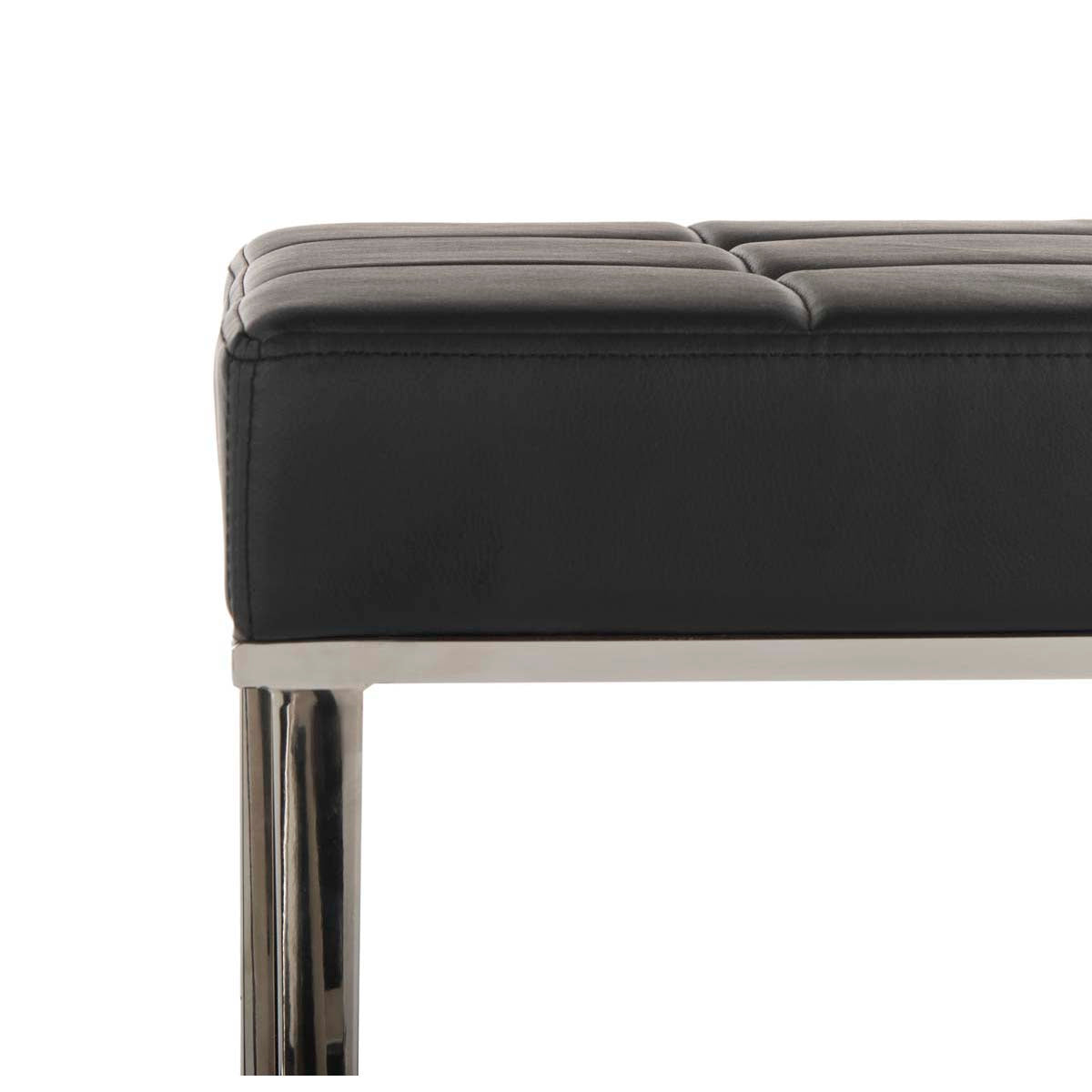 Safavieh Micha Ottoman , FOX2022 - Black/Chrome
