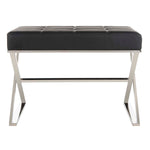 Safavieh Micha Ottoman , FOX2022 - Black/Chrome