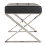 Safavieh Micha Ottoman , FOX2022 - Black/Chrome