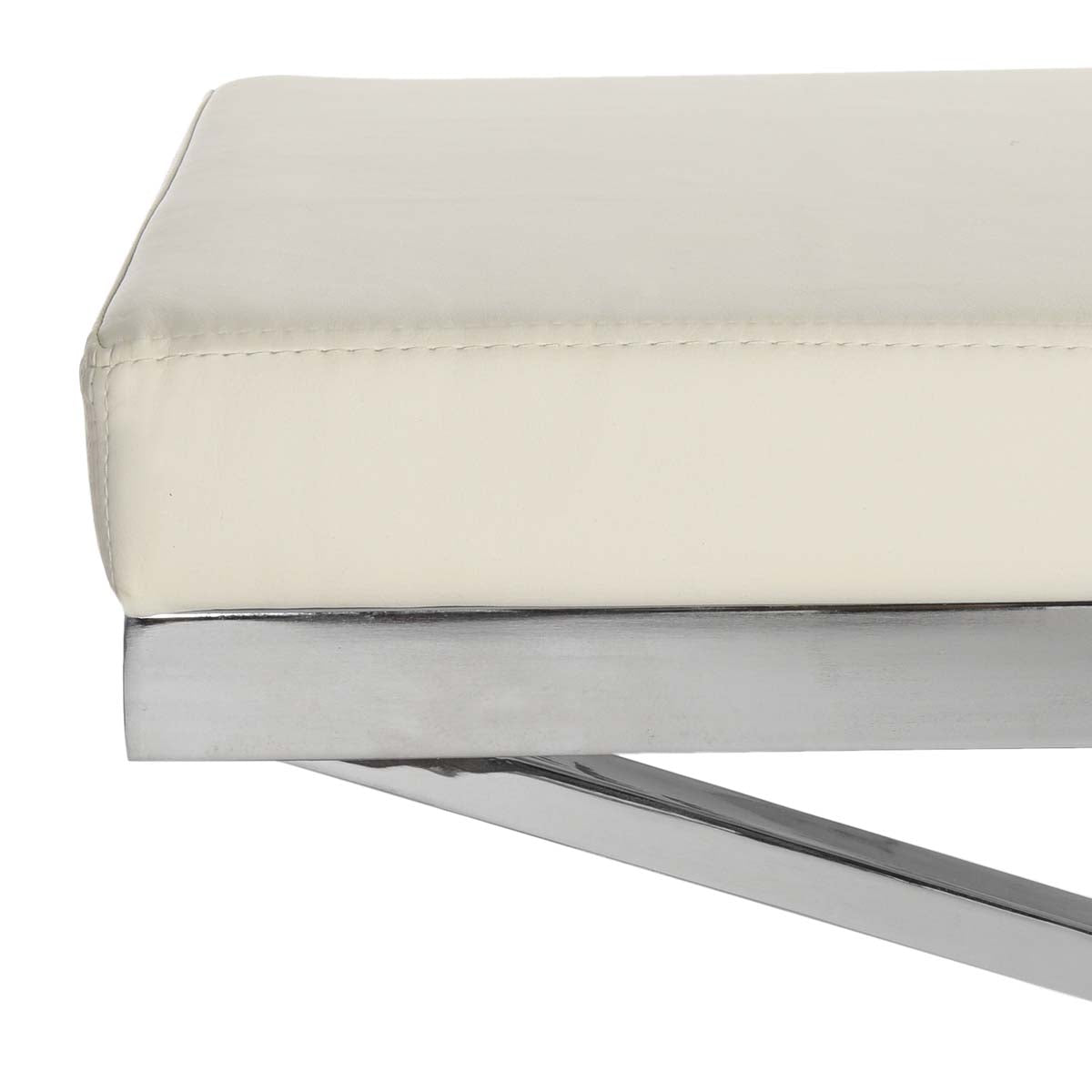 Safavieh Acra Bench , FOX2027 - White/Chrome