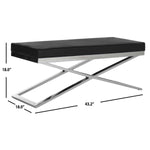 Safavieh Acra Bench , FOX2027 - Black/Chrome