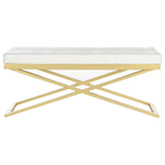 Safavieh Acra Bench , FOX2027 - White Crocodile/Gold