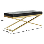 Safavieh Acra Bench , FOX2027 - Black Crocodile/Gold