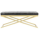 Safavieh Acra Bench , FOX2027 - Black Crocodile/Gold