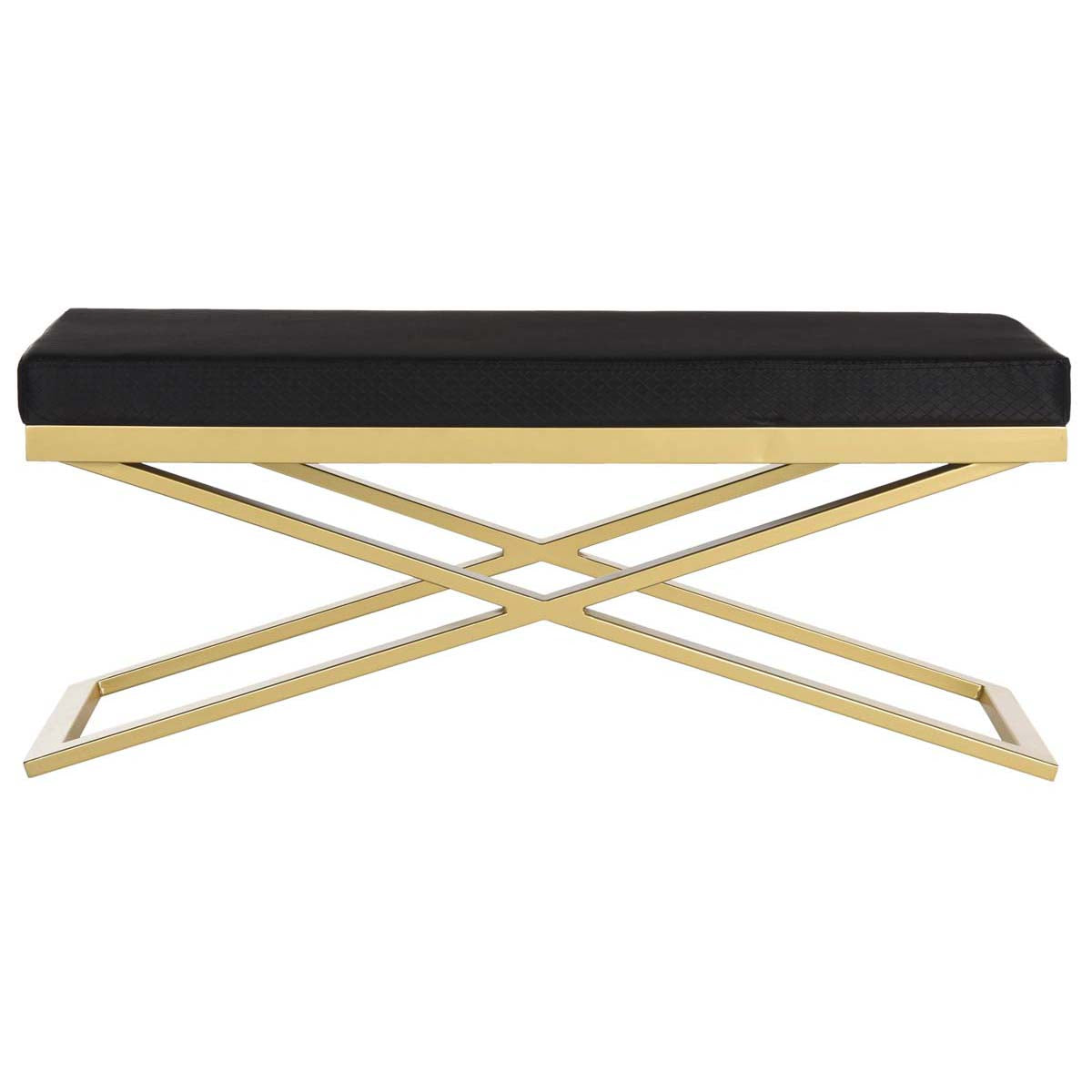 Safavieh Acra Bench , FOX2027 - Black Bottega/Gold