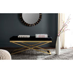 Safavieh Acra Bench , FOX2027 - Black Bottega/Gold