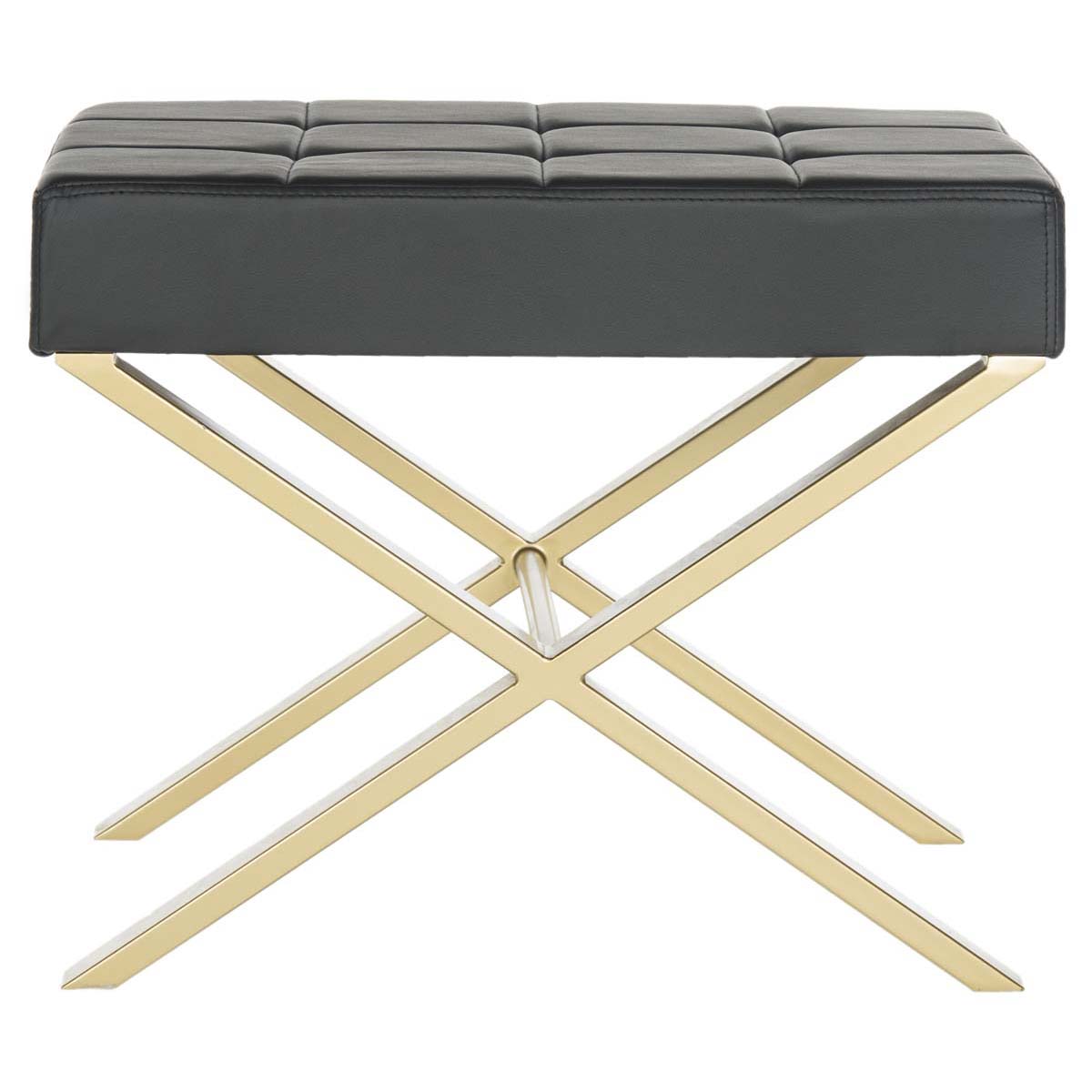 Safavieh Badgley Ottoman , FOX2029 - Black/Gold