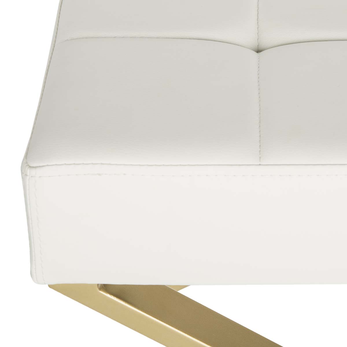 Safavieh Badgley Ottoman , FOX2029 - White/Gold