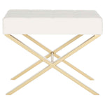 Safavieh Badgley Ottoman , FOX2029 - White/Gold