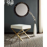 Safavieh Badgley Ottoman , FOX2029 - White/Gold